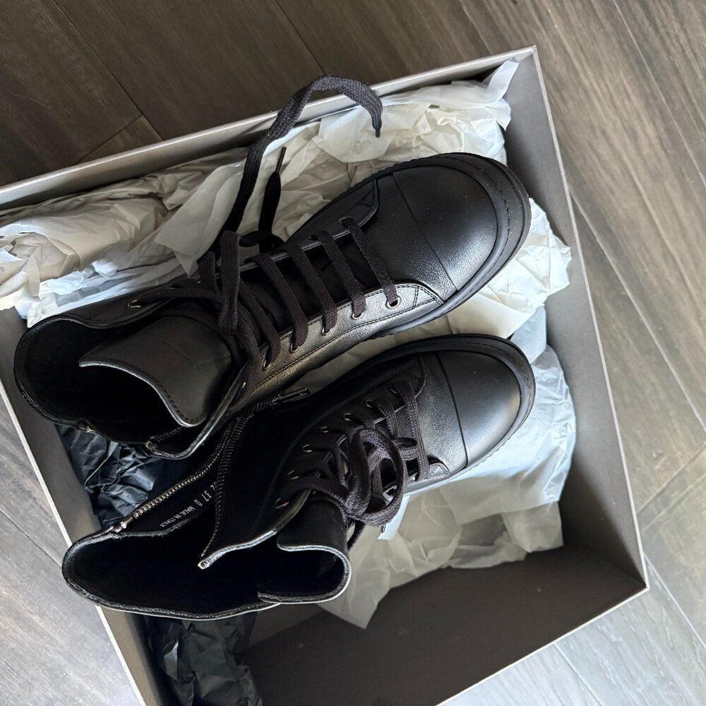 rick owens black high-top sneakers